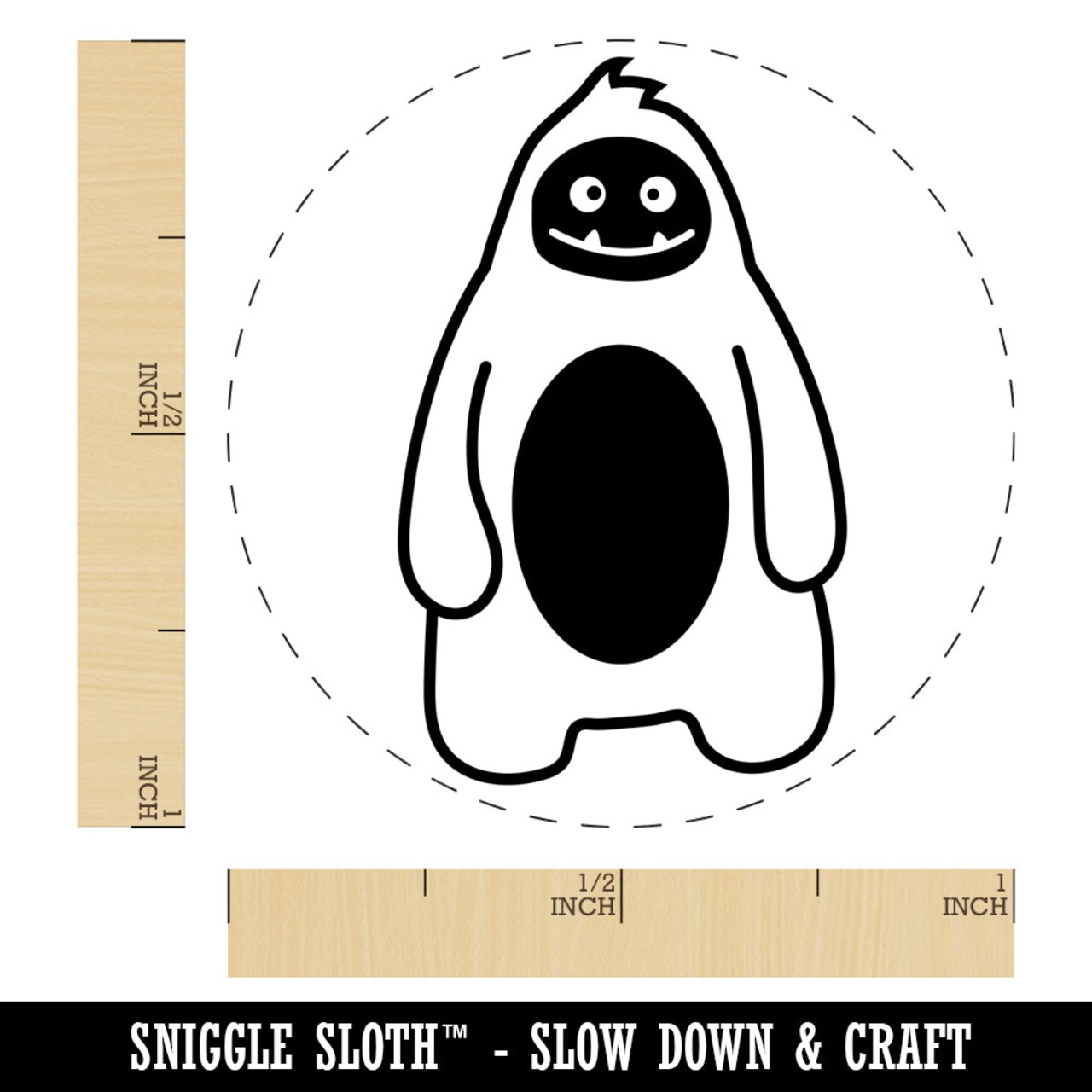 Sweet Yeti Abominable Snowman Self-Inking Rubber Stamp for Stamping Crafting Planners